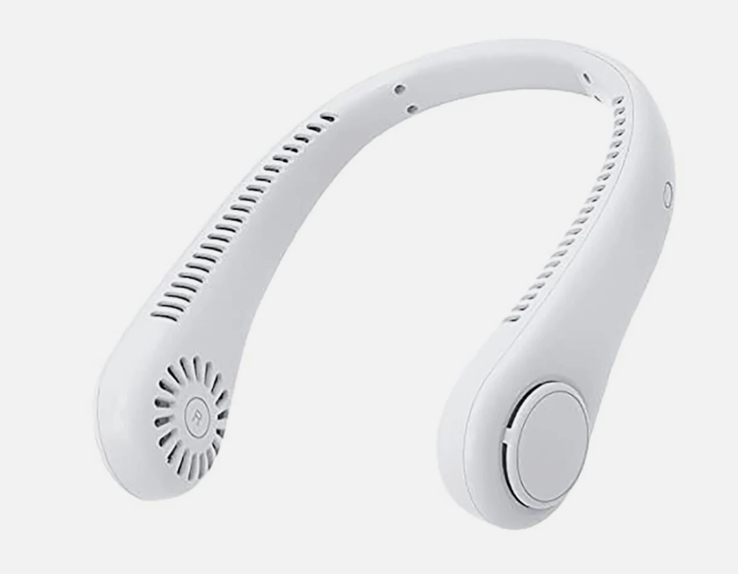 VENTILATORE COLLO SENZA PALE PORTATILE RICARICABILE ARIA USB 3 Velocità Ricaricabile Silenzioso Potente per Ufficio Viaggi Sport  6*h21cm