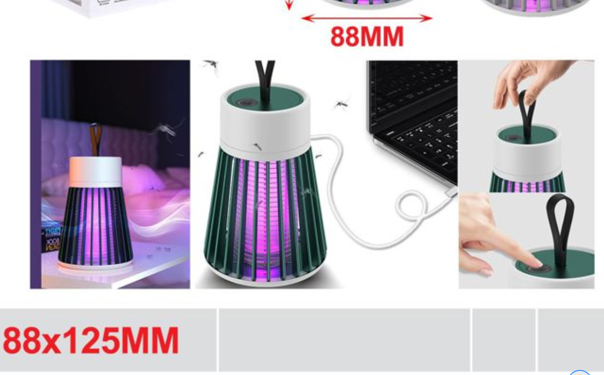 Nuovo Mosquito Zapper, Zapper con lampada UV, lampada ricaricabile USB con batteria 1200 mAh5V, lampada zanzara per campeggio giardini interni 88*125MM