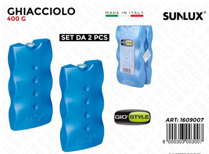 MATTONELLA DI GHIACCIO CHIMICO 400 GR/100GR 2 PEZZI PER FRIGORIFERI PORTATILI Ideale per Conservazione Alimentare