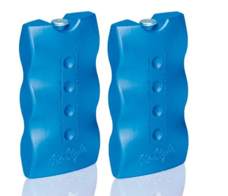MATTONELLA DI GHIACCIO CHIMICO 400 GR/100GR 2 PEZZI PER FRIGORIFERI PORTATILI Ideale per Conservazione Alimentare