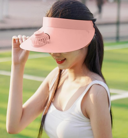 Cappello a ventaglio a energia solare, cappello a tesa larga con USB, per l'estate, leggero, per pesca all'aperto, spiaggia, per uomini e donne