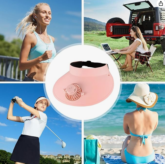Cappello a ventaglio a energia solare, cappello a tesa larga con USB, per l'estate, leggero, per pesca all'aperto, spiaggia, per uomini e donne