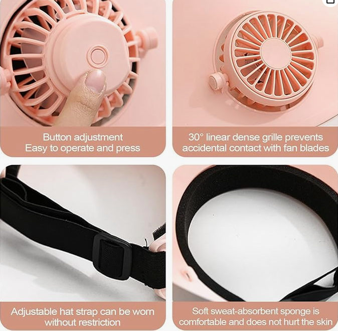 Cappello a ventaglio a energia solare, cappello a tesa larga con USB, per l'estate, leggero, per pesca all'aperto, spiaggia, per uomini e donne