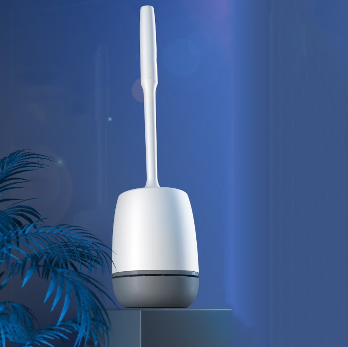 Scopino per WC, Spazzolone WC Silicone,  Scopettino WC con Supporti ad Asciugatura Rapida, Scovolino WC Montaggio Parete/in Piedi, Set di Spazzole per WC in Silicone