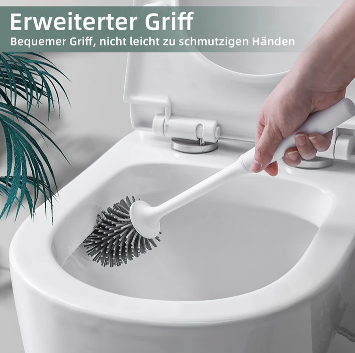 Scopino per WC, Spazzolone WC Silicone,  Scopettino WC con Supporti ad Asciugatura Rapida, Scovolino WC Montaggio Parete/in Piedi, Set di Spazzole per WC in Silicone
