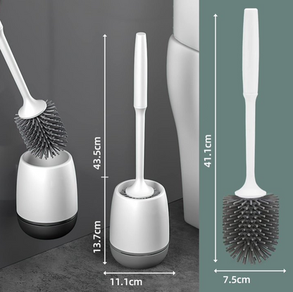 Scopino per WC, Spazzolone WC Silicone,  Scopettino WC con Supporti ad Asciugatura Rapida, Scovolino WC Montaggio Parete/in Piedi, Set di Spazzole per WC in Silicone