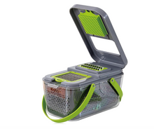 Tritatutto per Verdure Tagliatrice a cubetti - Robot da Cucina Piccolo, Affettatrice per Verdure Grattugia, Mini Tritatutto per Formaggio, Tritatutto per Patate, Cipolle, Aglio con Contenitore,