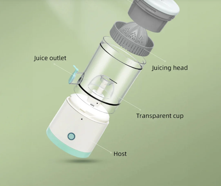 Spremiagrumi Elettrico con Motore Potente e Cavo di Ricarica USB per Succhi di Frutta Fresca e Saporiti