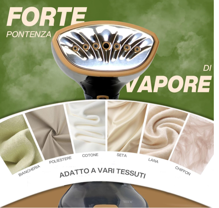 Ferro da Stiro Verticale, ferro da stiro da viaggio, 1500W, Serbatoio Acqua, ferro da stiro portatile togliere le pieghe Facile e Veloce, stiratrice verticale utilizzabile per viaggio e casa