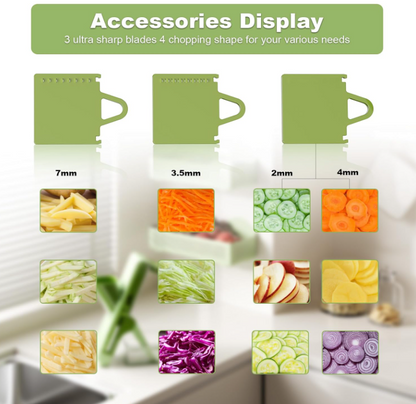 safe mandoline Food Slicer, Vegetable Slicer for Kitchen, Mandoline Potato Slicer，Kitchen Food Slicer, 4in1 & Thickness Adjuster Multifunctional Chopper Vegetable Cutter for Fast Meal