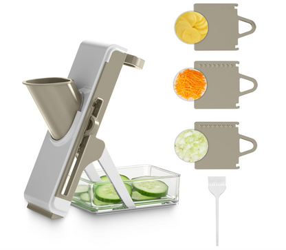 safe mandoline Food Slicer, Vegetable Slicer for Kitchen, Mandoline Potato Slicer，Kitchen Food Slicer, 4in1 & Thickness Adjuster Multifunctional Chopper Vegetable Cutter for Fast Meal
