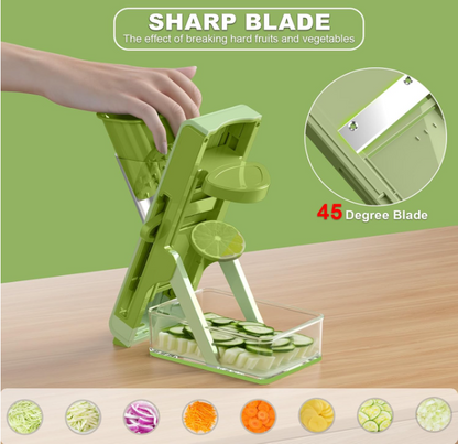 safe mandoline Food Slicer, Vegetable Slicer for Kitchen, Mandoline Potato Slicer，Kitchen Food Slicer, 4in1 & Thickness Adjuster Multifunctional Chopper Vegetable Cutter for Fast Meal