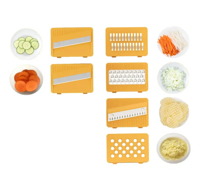 SODY Affettatrice Mandolina 6 in 1 da Cucina Modello AU003YL - Taglia Verdure e Frutta Regolabile con Salvadita e Scatola di Raccolta