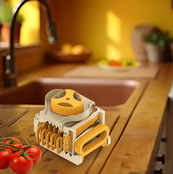 SODY Mandolina affettaverdure 6 in 1 compatta con 6 lame intercambiabili per cucina versatile e compatto