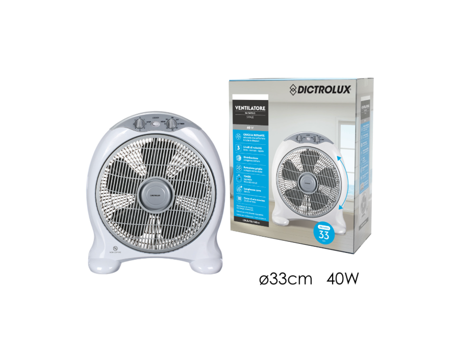Ventilatore da tavolo 5 pale 40 Watt h45x39,5x15 cm