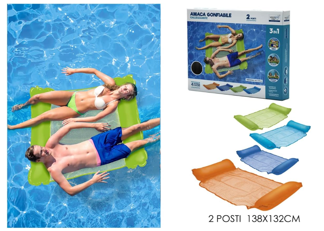gonfiabile galleggiante 2 posti 138x132 cm/1 POSTI 112*70CM per relax in piscina e mare
