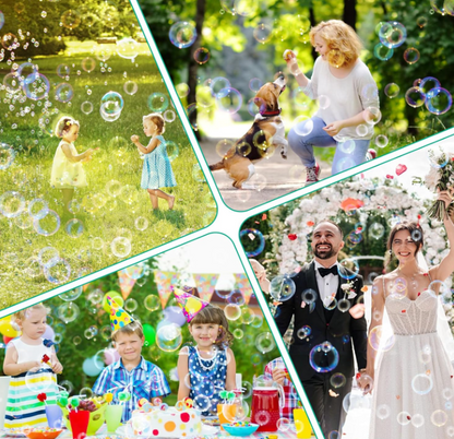 Pistola a Bolle per Bambini con Luci 10000+ Bolla al Minuto Soluzione 10 Fori Sparabolle Portatile per Feste Compleanno All'aperto Matrimoni Verde Automatico