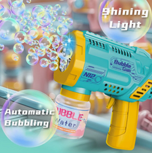 Pistola a Bolle per Bambini con Luci 10000+ Bolla al Minuto Soluzione 10 Fori Sparabolle Portatile per Feste Compleanno All'aperto Matrimoni Verde Automatico