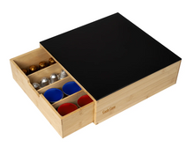 Porta Capsule in Bamboo con Piano in Vetro 3 in 1 Linea Natura h10x30x30 cm