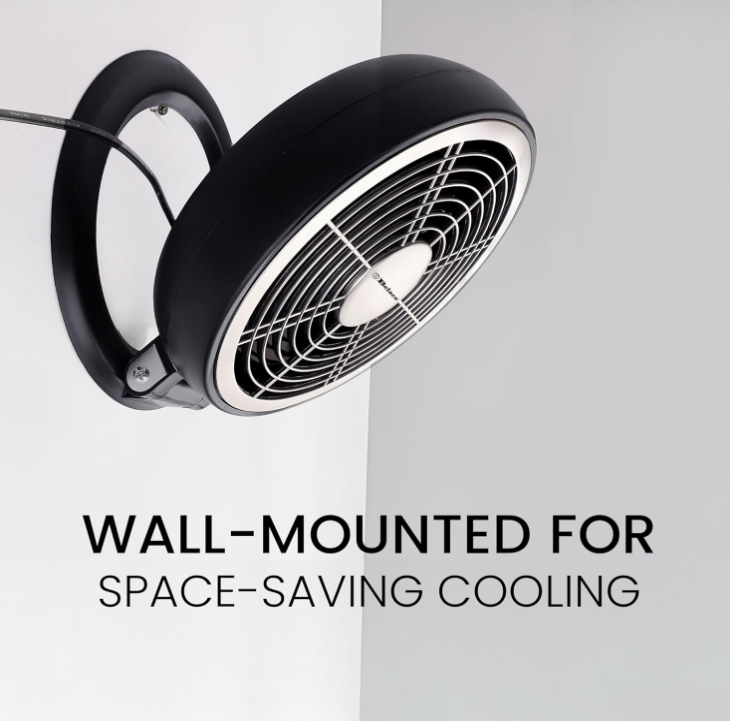 Ventilatore Pieghevole da Tavolo 25 Watt h25x23x26 cm Diametro 23 cm Silenzioso e Regolabile con 3 Pale per Flusso Aria 66 m³/min
