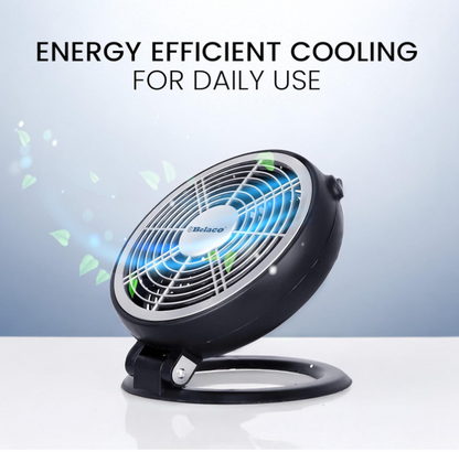 Ventilatore Pieghevole da Tavolo 25 Watt h25x23x26 cm Diametro 23 cm Silenzioso e Regolabile con 3 Pale per Flusso Aria 66 m³/min