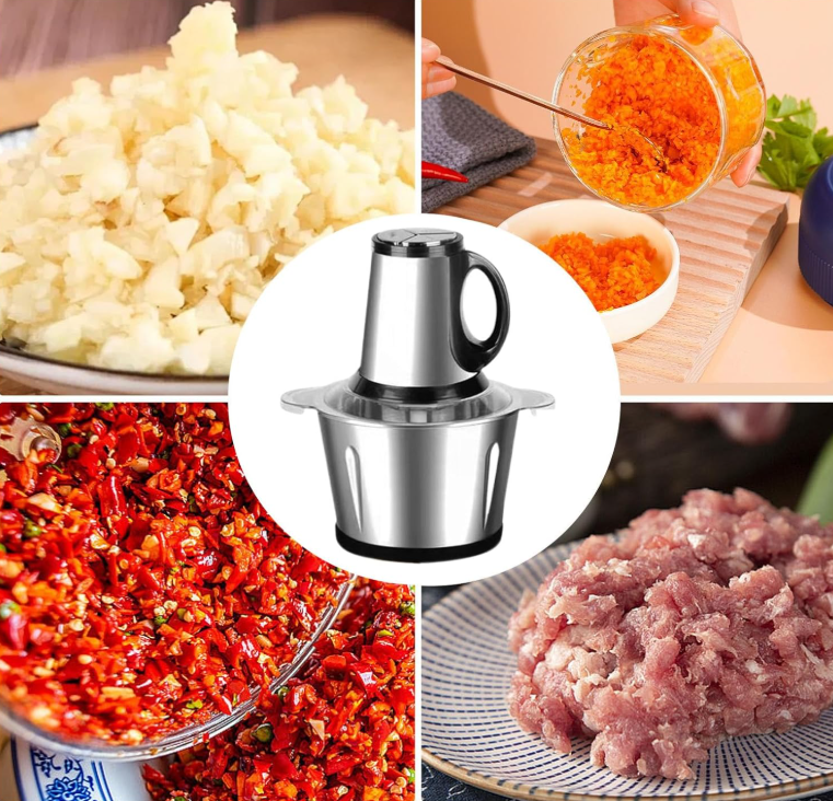 Tritaverdure Elettrico 200w | 198*198*293mm  Tritatutto Alimentare in Acciaio Inossidabile,Tritatutto Di Frutta Domestico | Per Cucina, Cucina, Carne, Verdure, Alimenti Per Neonati, Insalata,