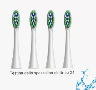 Mulin Spazzolino Elettrico Sonico WS-7007 IPX7 Impermeabile 37200 Vibrazioni 4 Testine Ricaricabile USB Bianco