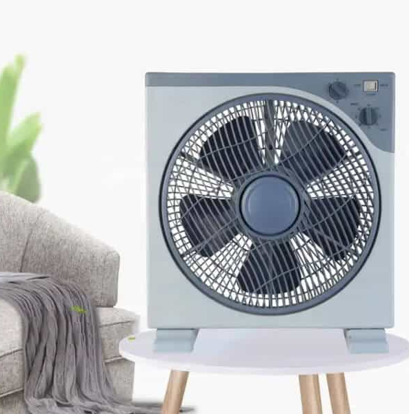 Ventilatore Portatile Quadrato Rinfrescante da Pavimento o Tavolo con 5 Pale e 3 Livelli di Intensità Rotazione 360 Gradi e Timer Ventilatore
