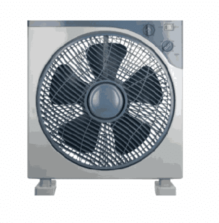 Ventilatore Portatile Quadrato Rinfrescante da Pavimento o Tavolo con 5 Pale e 3 Livelli di Intensità Rotazione 360 Gradi e Timer Ventilatore