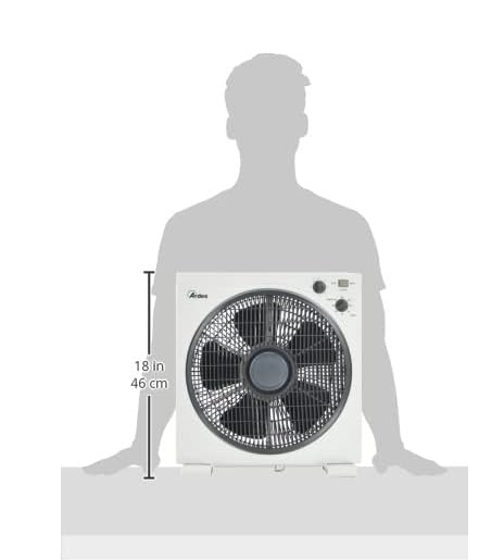 Ventilatore Portatile Quadrato Rinfrescante da Pavimento o Tavolo con 5 Pale e 3 Livelli di Intensità Rotazione 360 Gradi e Timer Ventilatore