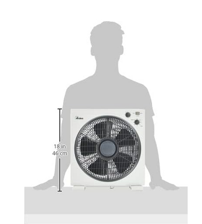 Ventilatore Portatile Quadrato Rinfrescante da Pavimento o Tavolo con 5 Pale e 3 Livelli di Intensità Rotazione 360 Gradi e Timer Ventilatore
