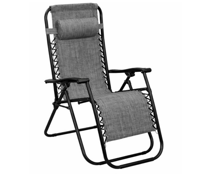 Marbueno Steel Garden Deck Chair with Armrests, Foldable, Pink and White Fabric Seat, 90x108x66 cm, Durable and Breathable