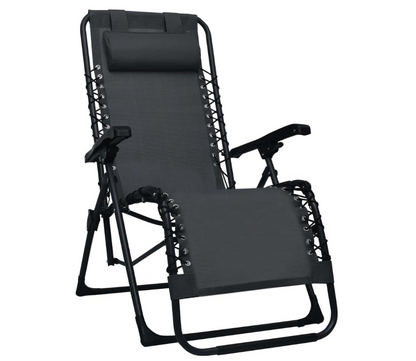 Marbueno Steel Garden Deck Chair with Armrests, Foldable, Pink and White Fabric Seat, 90x108x66 cm, Durable and Breathable