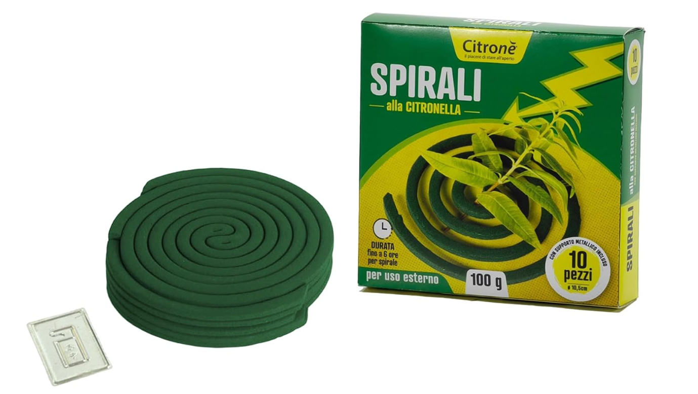 Spirali Antizanzare Profumate Repellenti alla Citronella - Conf 10 PZ