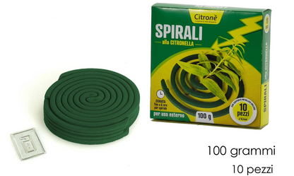 Spirali Antizanzare Profumate Repellenti alla Citronella - Conf 10 PZ