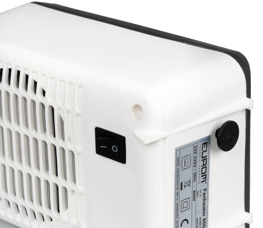 Riscaldatore ausiliario elettrico compatto da 600 W - Riscaldatore a ventola portatile con sicurezza antiribaltamento e surriscaldamento, ignifugo V0 - Per stanze fino a 10 m²