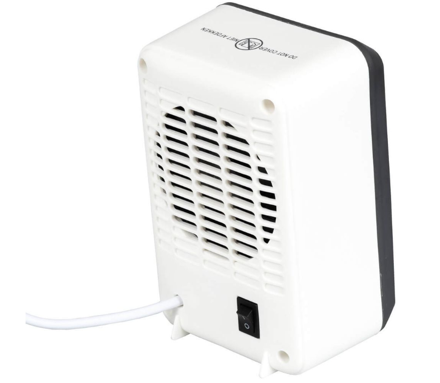 Riscaldatore ausiliario elettrico compatto da 600 W - Riscaldatore a ventola portatile con sicurezza antiribaltamento e surriscaldamento, ignifugo V0 - Per stanze fino a 10 m²