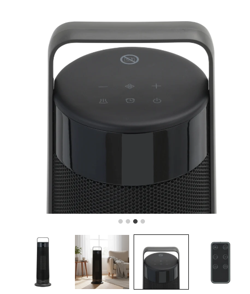 Termoventilatore a Colonna Black Arcadia 2000 Watt
