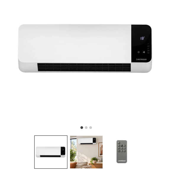Termoventilatore da Parete PTC 3031L E con Resistenza in Ceramica, Telecomando e Timer 2000 Watt