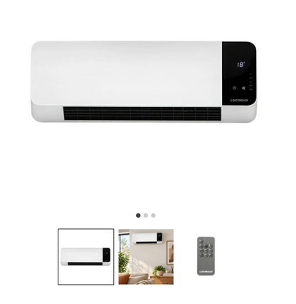 Termoventilatore da Parete PTC 3031L E con Resistenza in Ceramica, Telecomando e Timer 2000 Watt