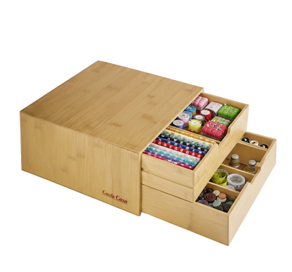Porta Capsule in Bamboo 6 Scomparti Salvaspazio Multiuso Linea Natura
