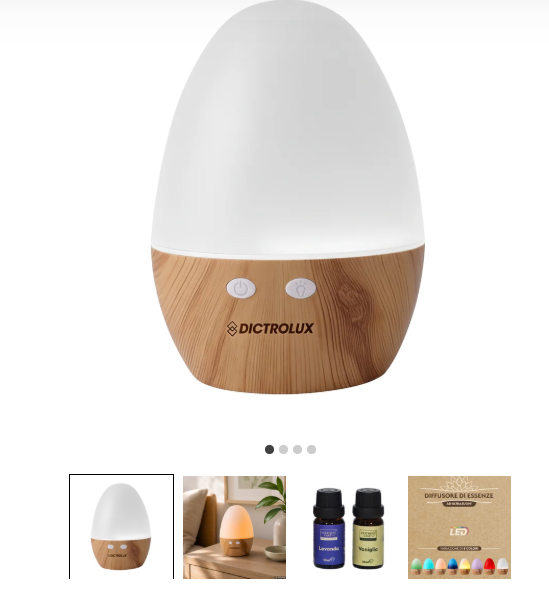 Diffusore di Essenze a Ultrasuoni LED 130 ml umidificatore