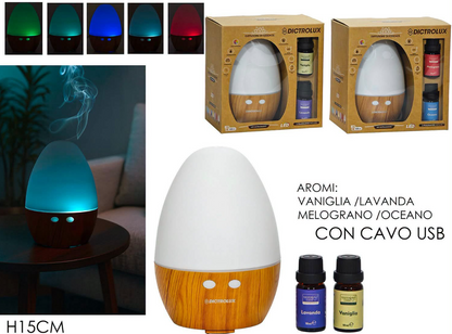 Diffusore di Essenze a Ultrasuoni LED 130 ml umidificatore