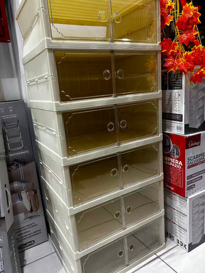 SCARPIERA SALVA SPAZIO 6 PIANI TRASPARENTE PIEGHEVOLE DOPPIO