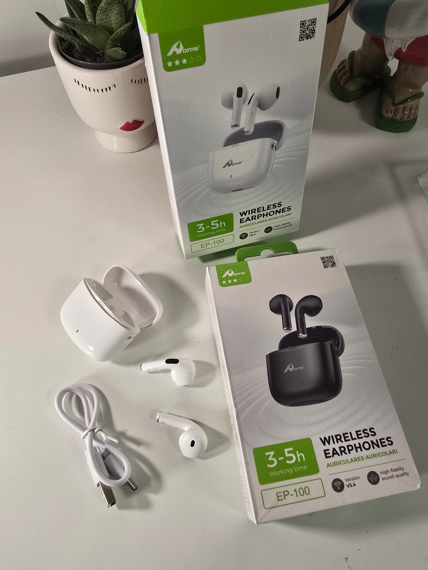 Auricolari Wireless, Cuffie In-Ear con Cancellazione del Rumore, Dotate di Doppio Microfono per Chiamate Chiare, Tecnologia Wireless   Compatte e Portatili, Perfetti come Regalo