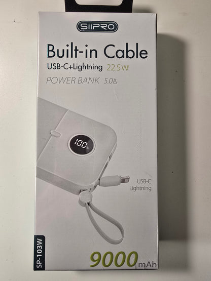 9000mAh Ultra-Slim Portable Power Bank with USB Output, Designed for Outdoor Emergencies, Suitable for iPhone/Android Mobile Devices and Other Digital Electronic Appliances, Includes Type-C/iPhone Charging Cable, Holiday Gifts