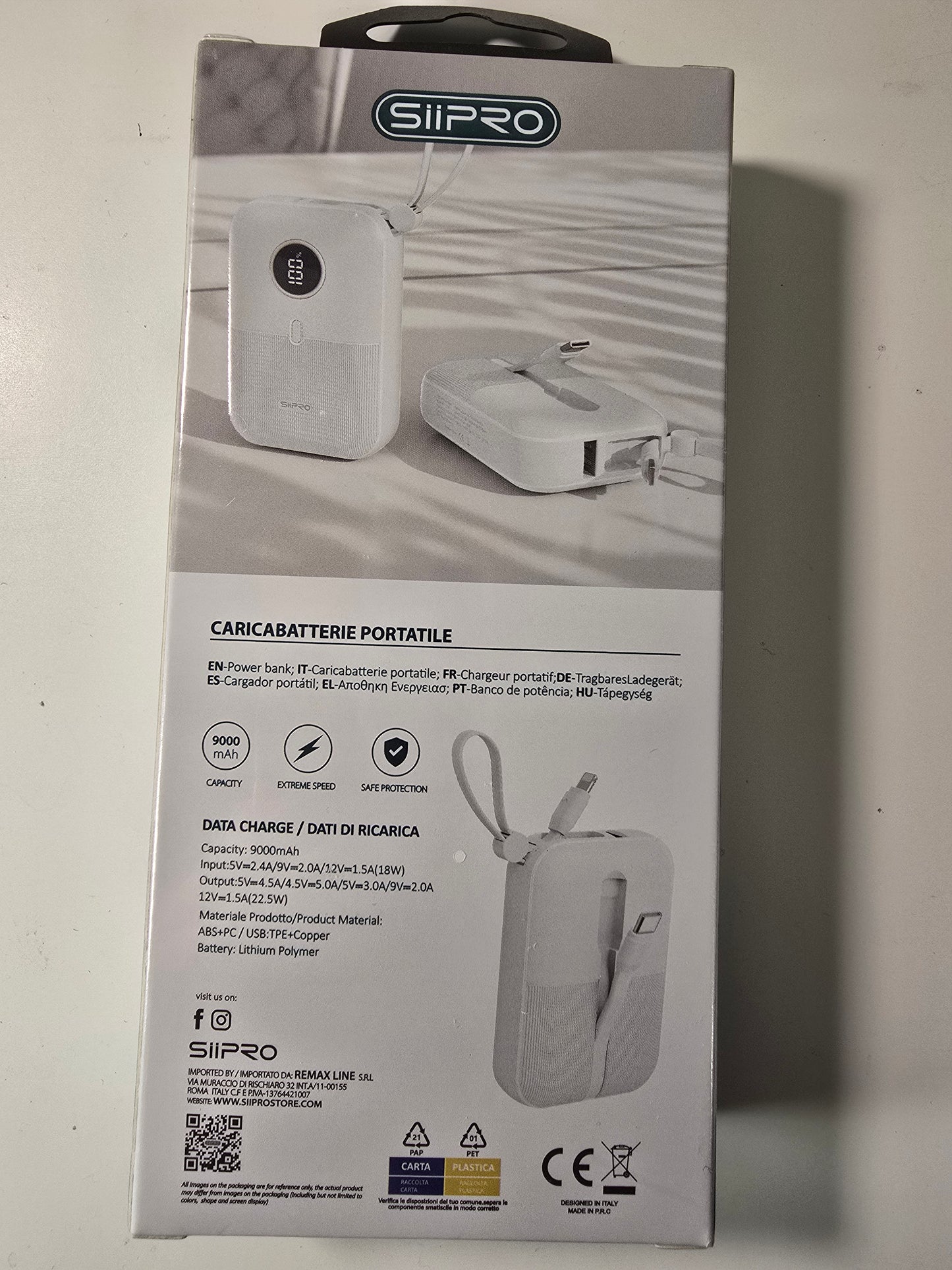 9000mAh Ultra-Slim Portable Power Bank with USB Output, Designed for Outdoor Emergencies, Suitable for iPhone/Android Mobile Devices and Other Digital Electronic Appliances, Includes Type-C/iPhone Charging Cable, Holiday Gifts