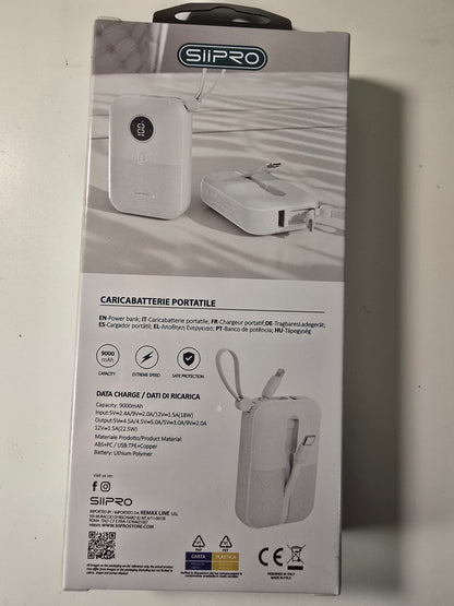 9000mAh Ultra-Slim Portable Power Bank with USB Output, Designed for Outdoor Emergencies, Suitable for iPhone/Android Mobile Devices and Other Digital Electronic Appliances, Includes Type-C/iPhone Charging Cable, Holiday Gifts