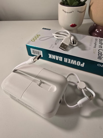9000mAh Ultra-Slim Portable Power Bank with USB Output, Designed for Outdoor Emergencies, Suitable for iPhone/Android Mobile Devices and Other Digital Electronic Appliances, Includes Type-C/iPhone Charging Cable, Holiday Gifts