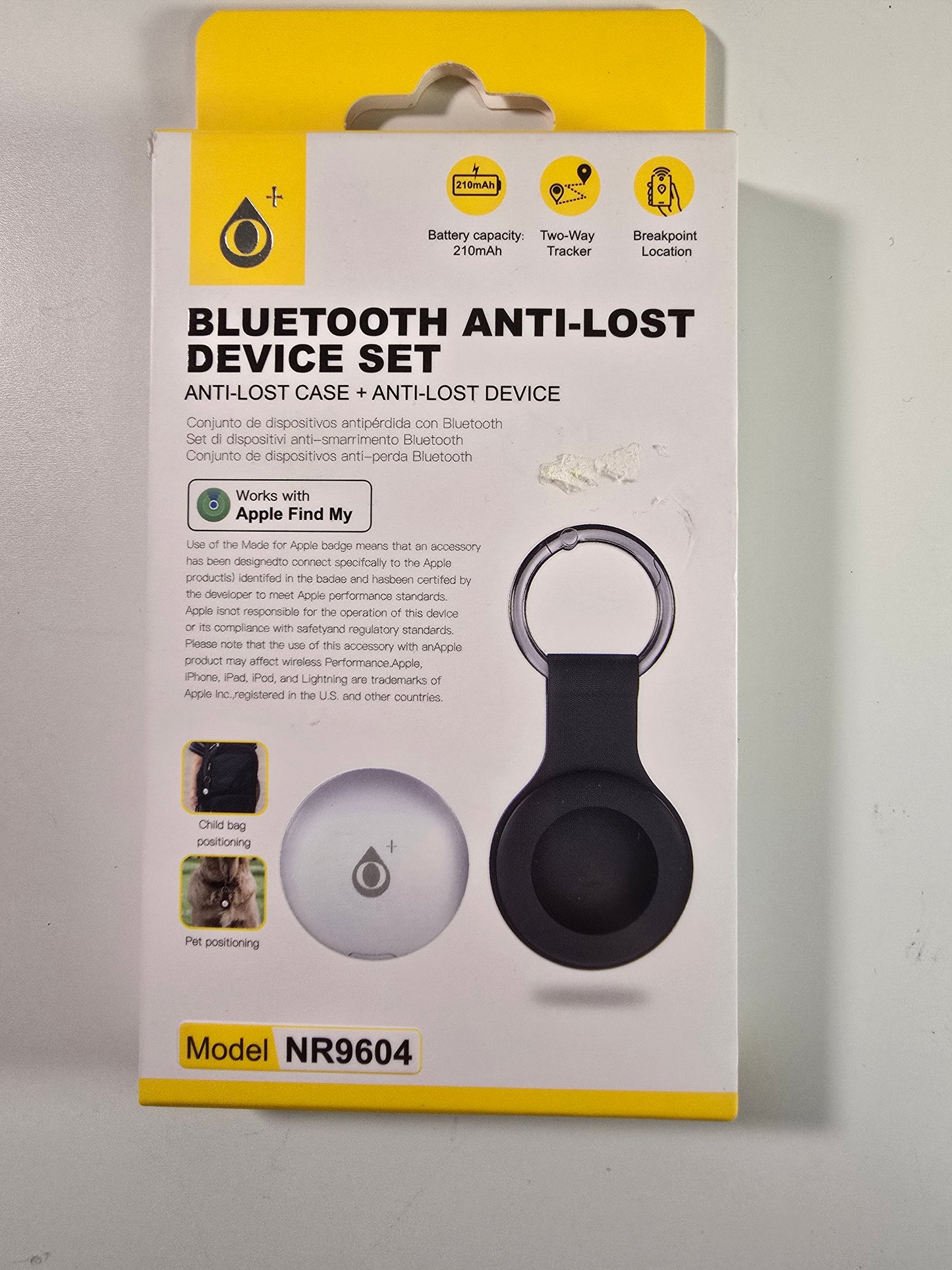 Air Tag Ricambio Smart Tracker Compatibile con "Trova" (Solo iOS), con Custodia, Progettato per un Seguimento Accurato di Chiavi, Cani, Gatti, Animali Domestici, Bagagli, Valigie, Borse, Batterie Sostituibili